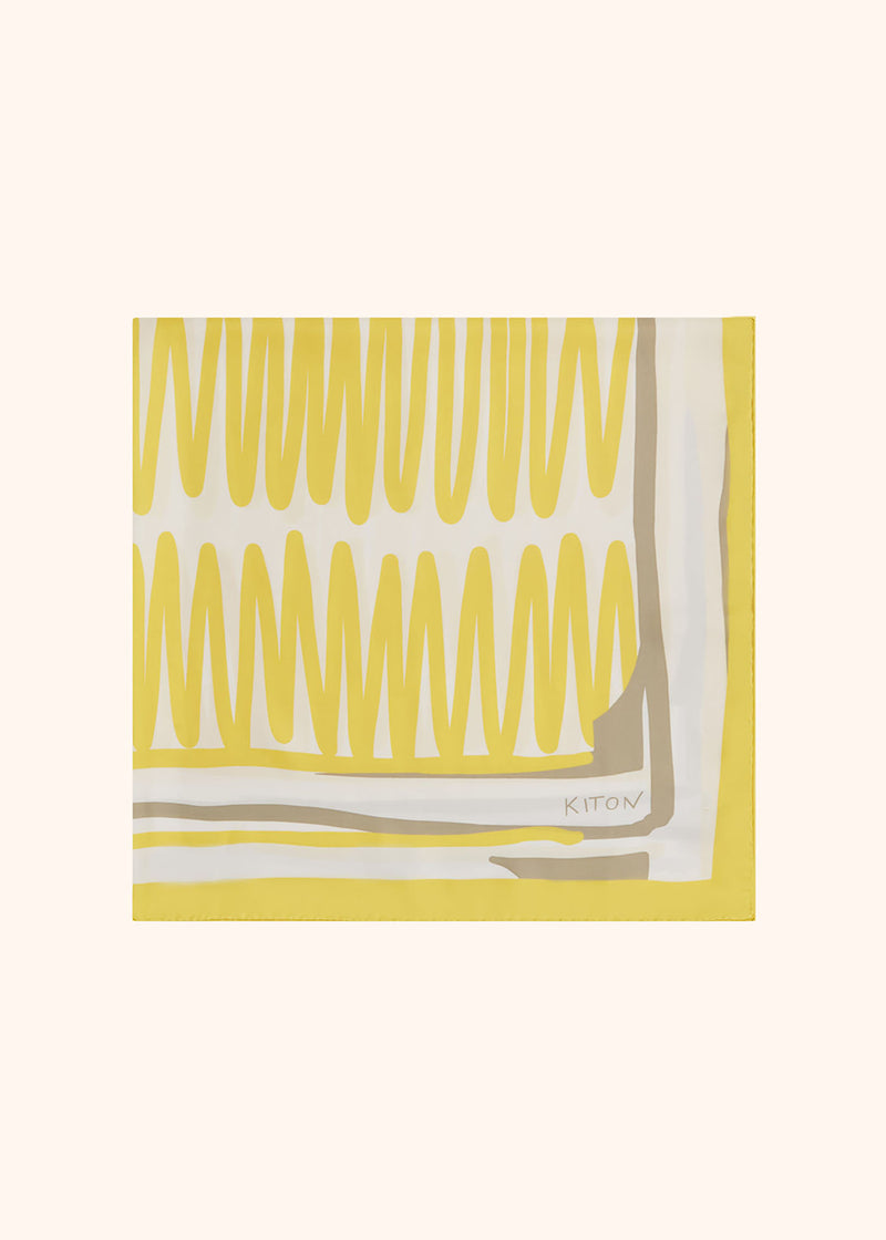 Kiton yellow foulard cm 90x90 for woman, made of silk