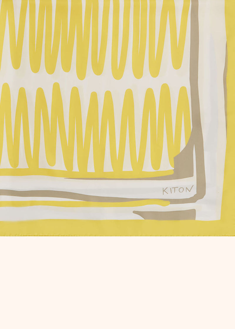 Kiton yellow foulard cm 90x90 for woman, made of silk - 2