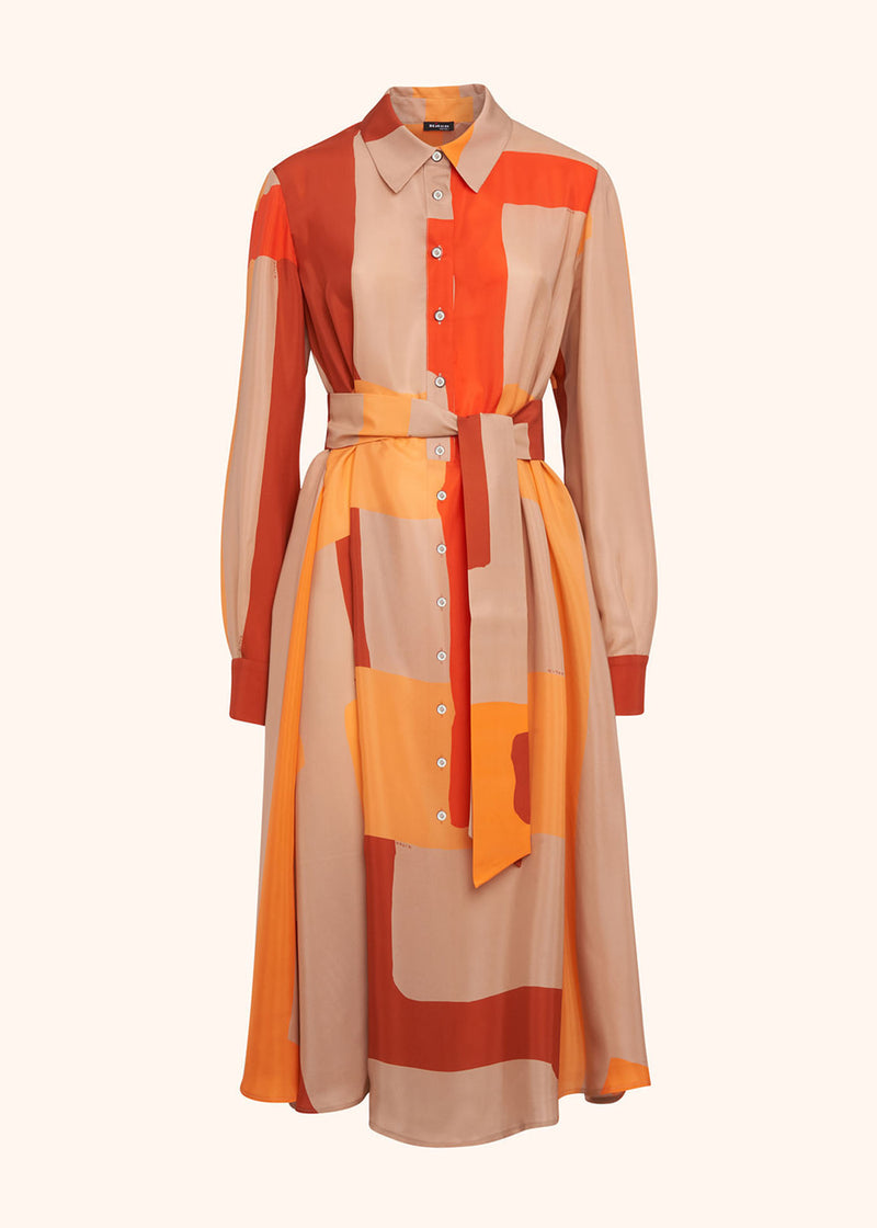 Kiton orange dress for woman, made of silk