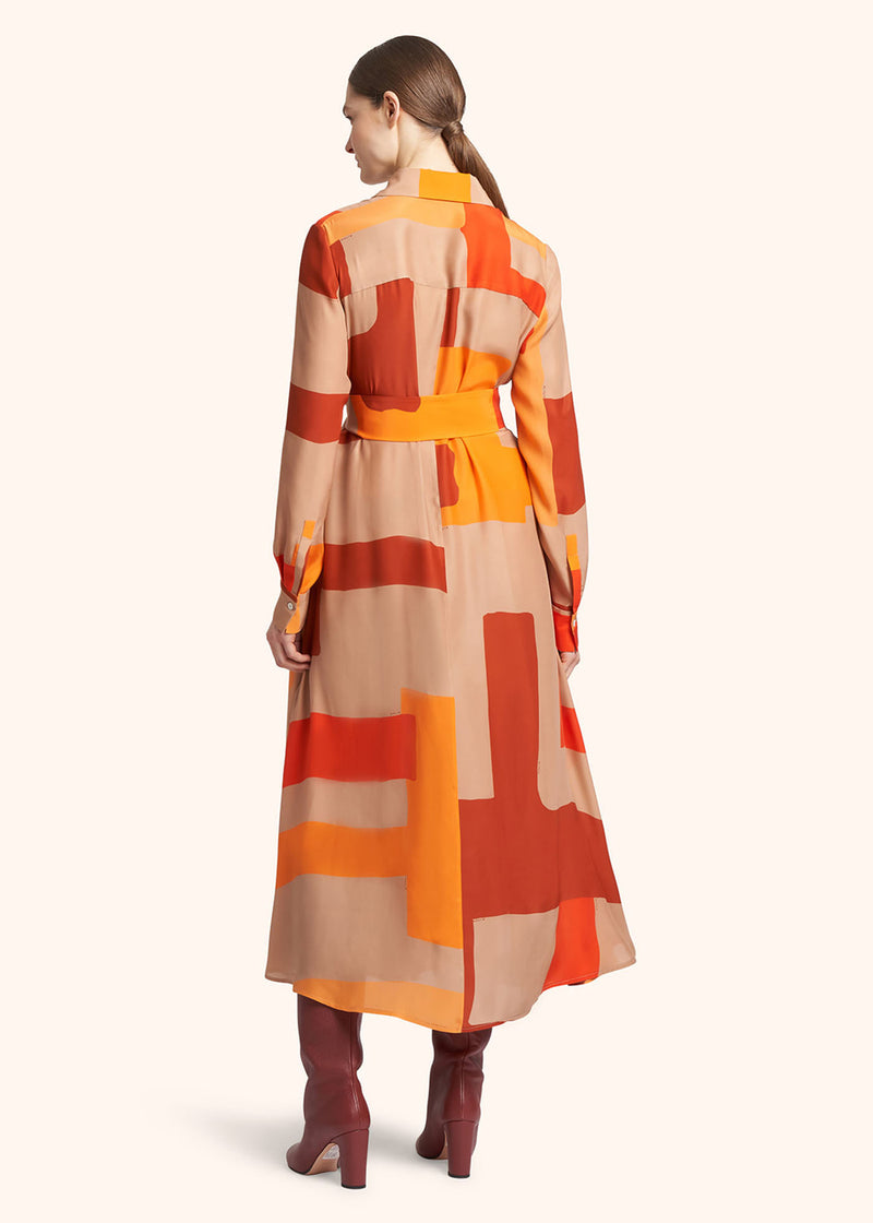Kiton orange dress for woman, made of silk - 3