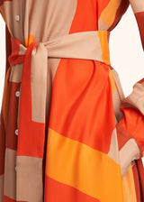 Kiton orange dress for woman, made of silk - 4