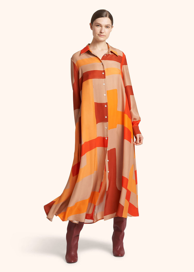 Kiton orange dress for woman, made of silk - 5