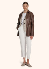 Kiton beige single-breasted jacket for woman, made of linen - 5
