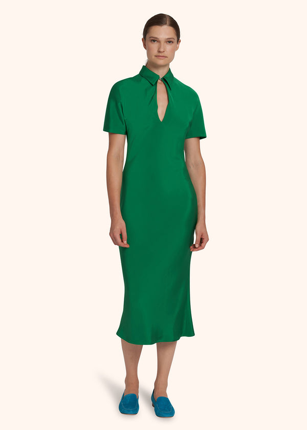 Kiton emerald green dress for woman, made of silk - 2