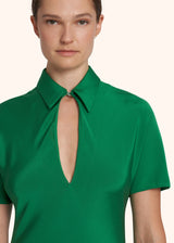 Kiton emerald green dress for woman, made of silk - 4