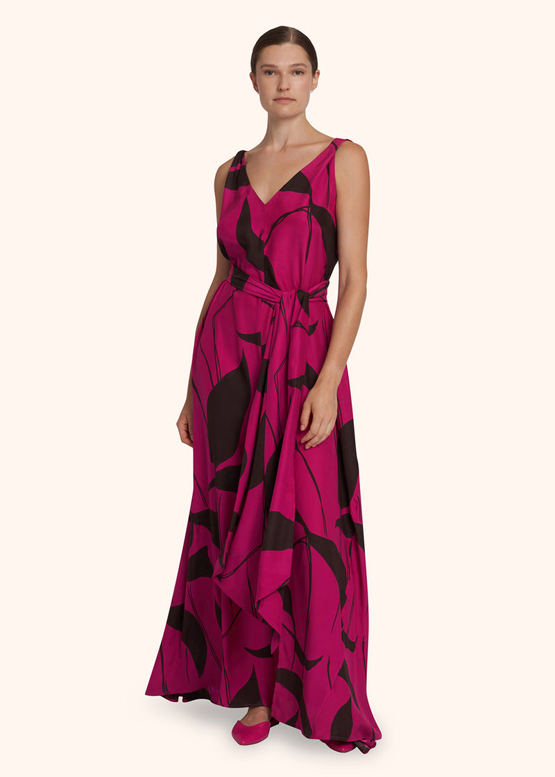 Kiton fuchsia/brown dress for woman, made of silk - 2