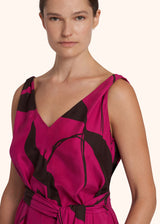 Kiton fuchsia/brown dress for woman, made of silk - 4