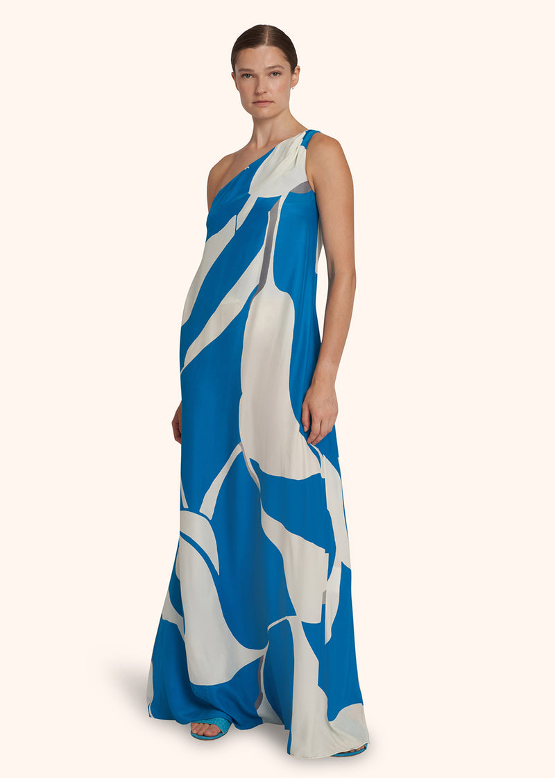 Kiton ocean blue dress for woman, made of silk - 2