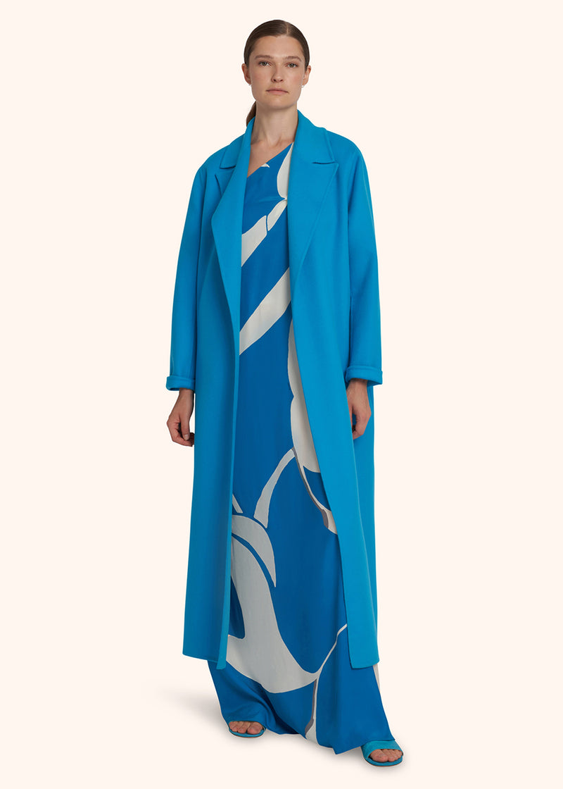 Kiton ocean blue dress for woman, made of silk - 5