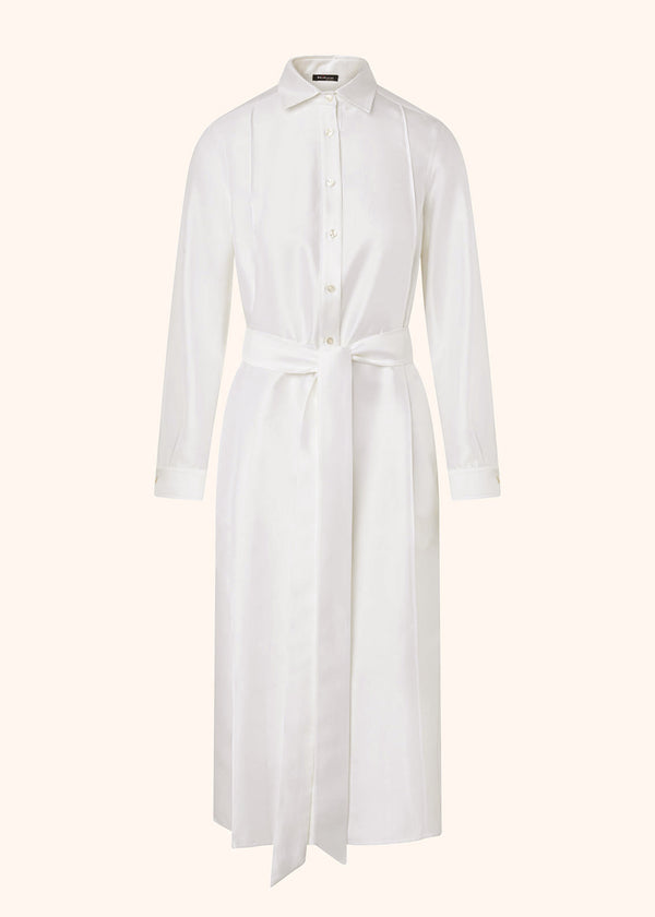 Kiton optical white dress for woman, made of cotton