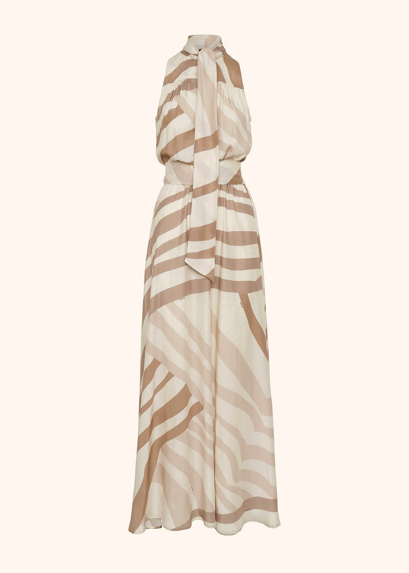 Kiton beige sleeveless dress for woman, made of silk