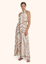 Kiton beige sleeveless dress for woman, made of silk - 2