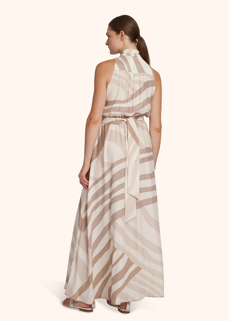 Kiton beige sleeveless dress for woman, made of silk - 3