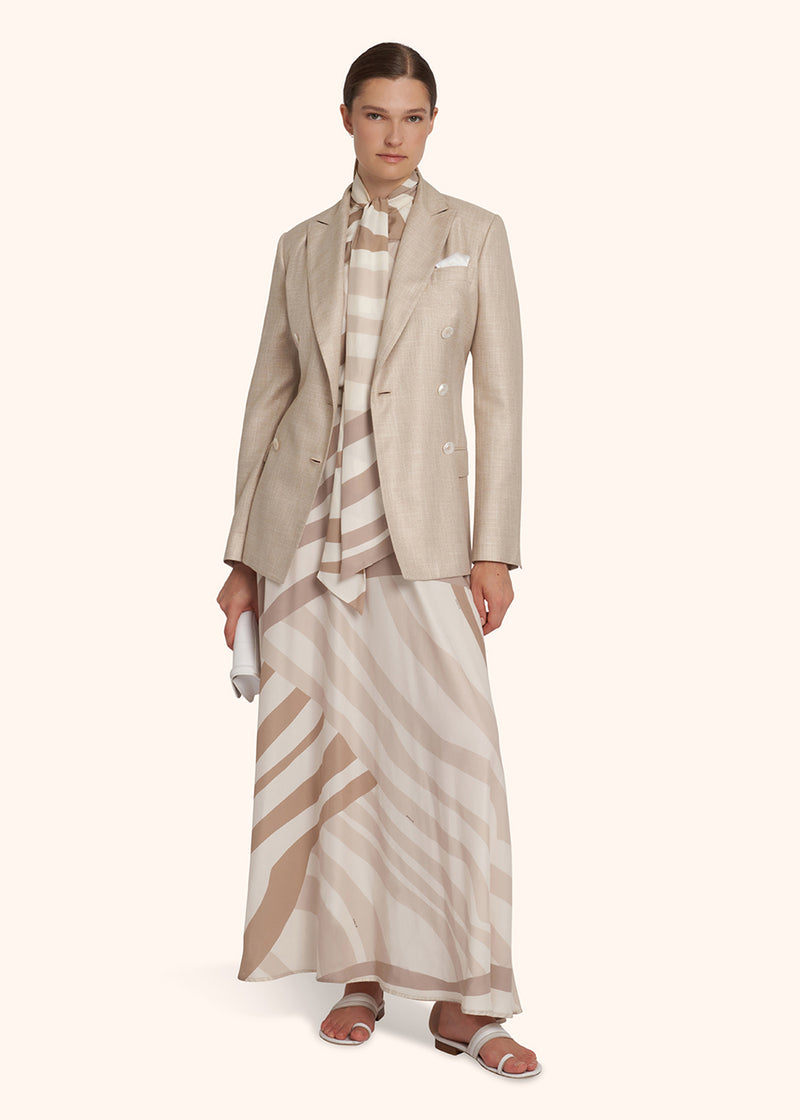 Kiton beige sleeveless dress for woman, made of silk - 5