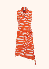 Kiton orange sleeveless dress for woman, made of silk