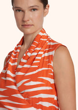 Kiton orange sleeveless dress for woman, made of silk - 4