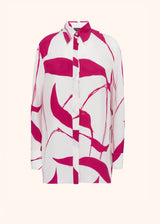 Kiton white/fuchsia shirt for woman, made of silk