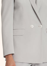 Kiton light grey double-breasted jacket for woman, made of silk - 4