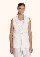 Kiton cream sleeveless vest for woman, made of viscose - 2