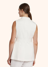 Kiton cream sleeveless vest for woman, made of viscose - 3