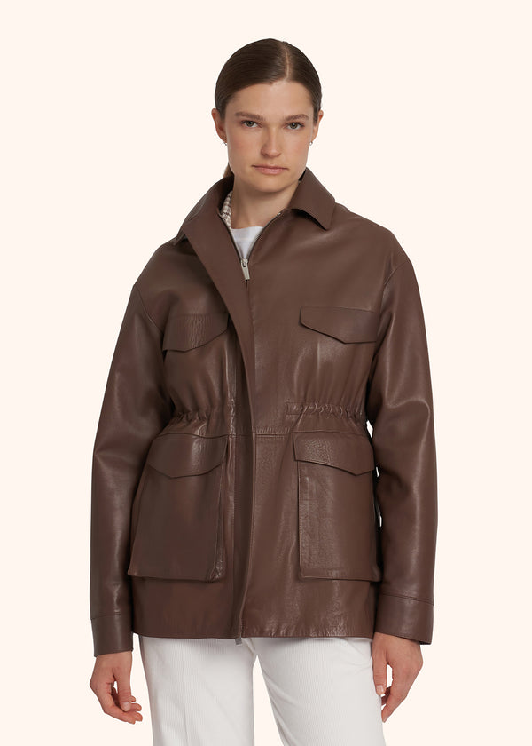 Kiton taupe jacket for woman, made of lambskin - 2
