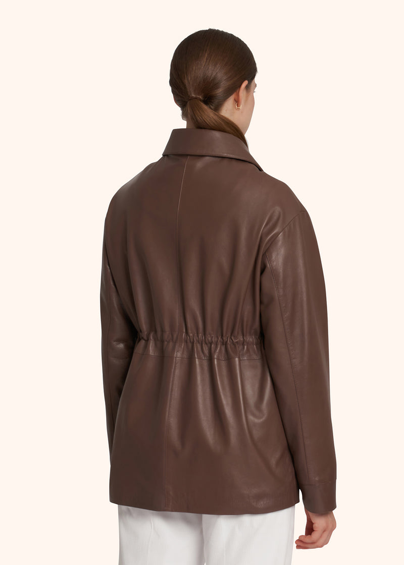 Kiton taupe jacket for woman, made of lambskin - 3