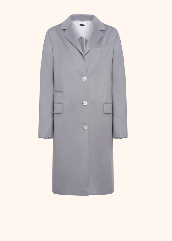 Kiton grey single-breasted coat for woman, made of cashmere