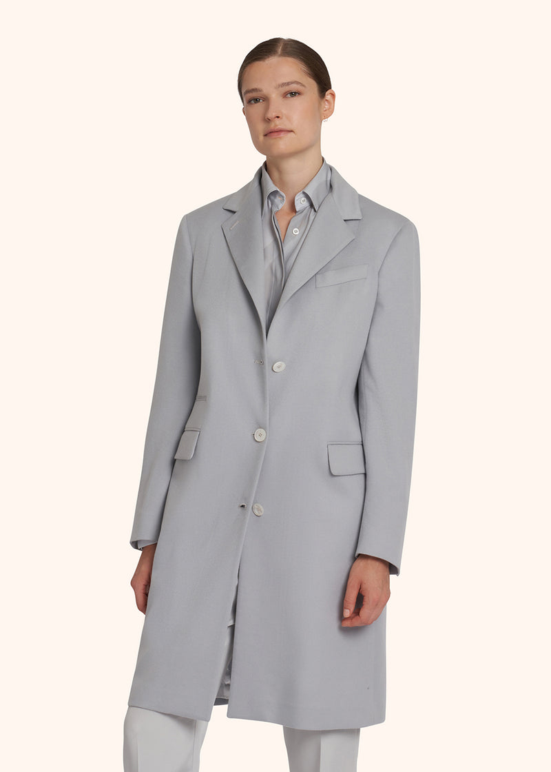 Kiton grey single-breasted coat for woman, made of cashmere - 2