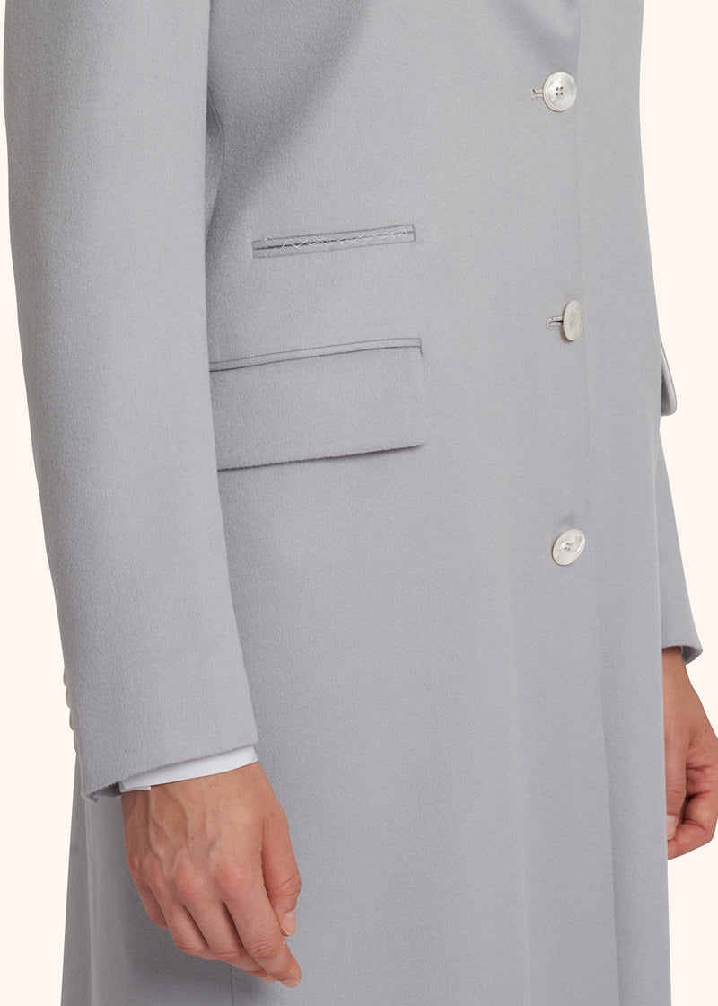 Kiton grey single-breasted coat for woman, made of cashmere - 4