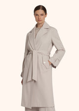 Kiton beige double-breasted coat for woman, made of virgin wool - 2