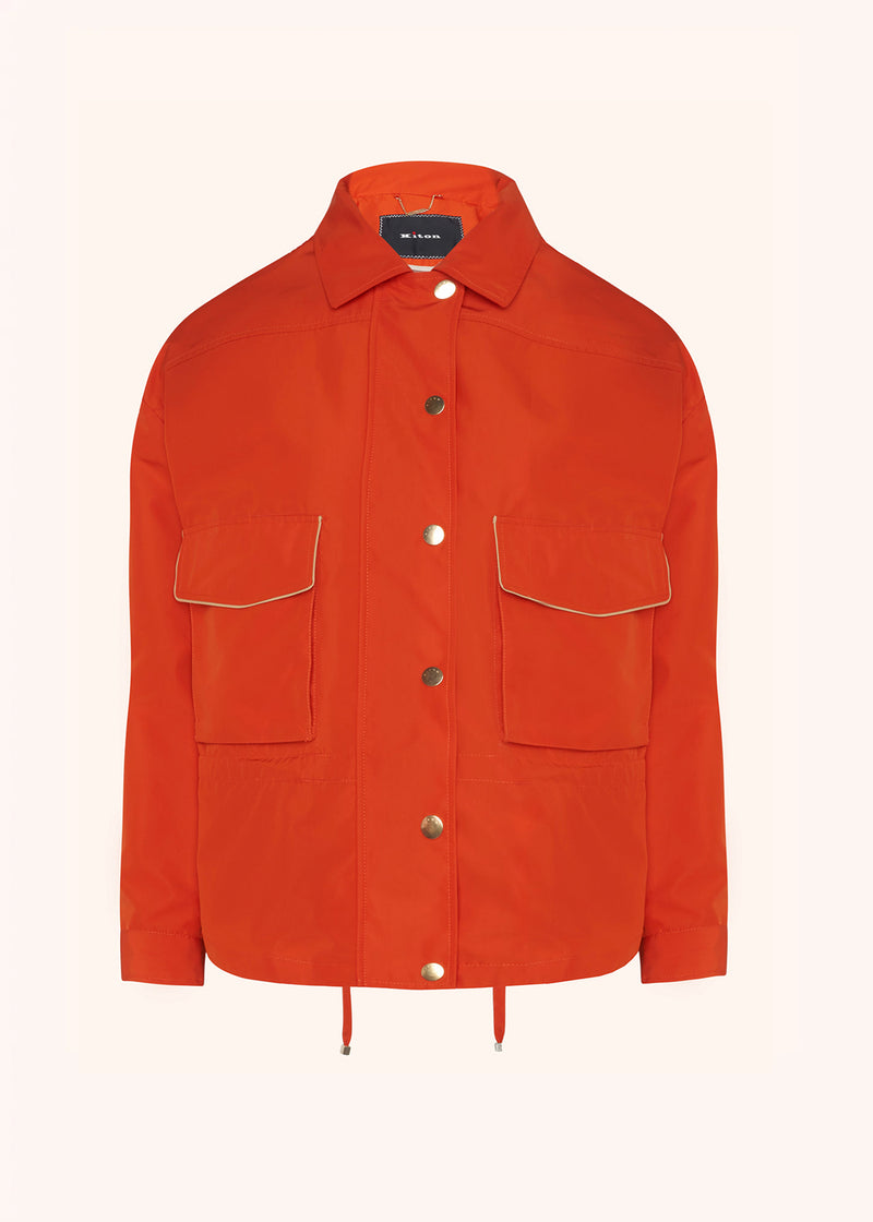 Kiton orange coat for woman, made of polyester