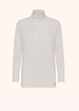 Kiton optical white jersey for woman, made of cashmere