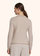 Kiton beige/white jersey round neck for woman, made of cashmere - 3