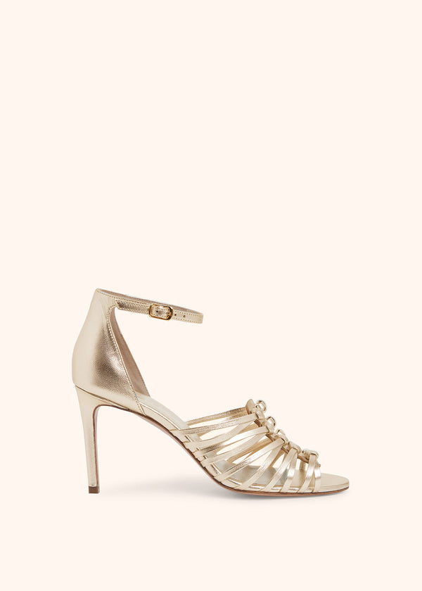 Kiton gold sandal for woman, made of lambskin