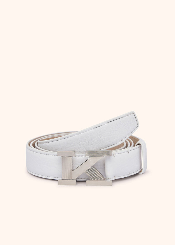 Kiton white belt for woman, made of deerskin