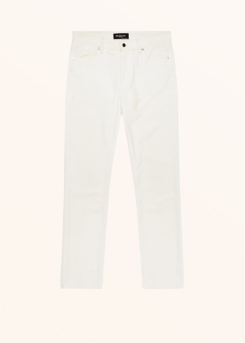Kiton white jns trousers for woman, made of cotton
