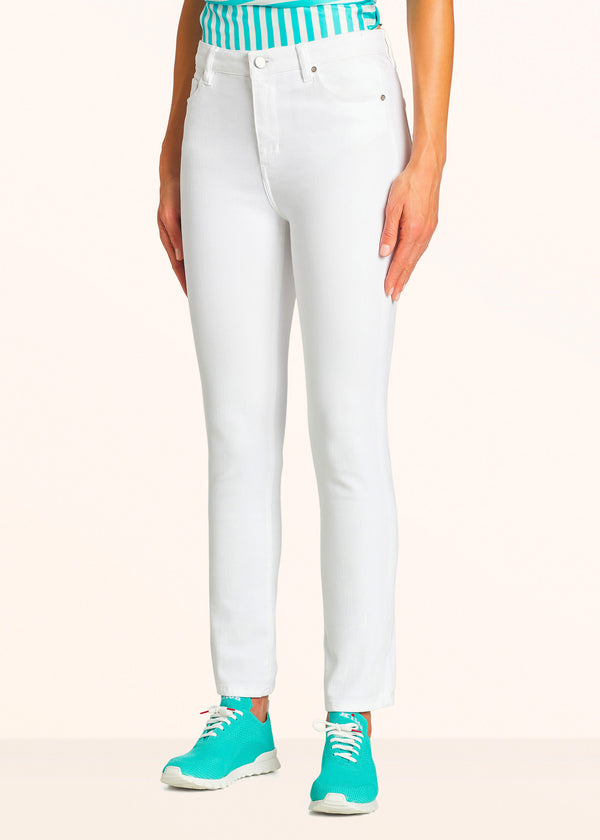 Kiton white jns trousers for woman, made of cotton - 2