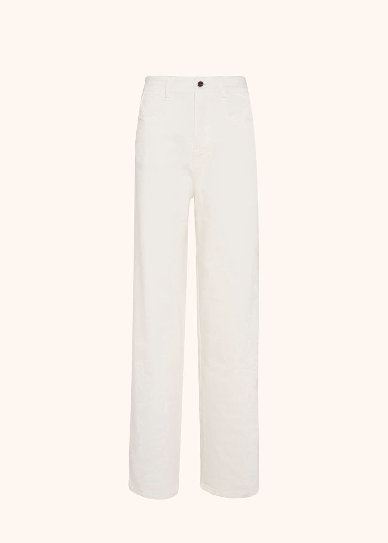 Kiton dirty white jns trousers for woman, made of cotton