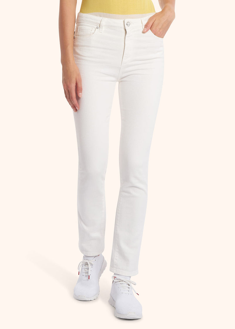 Kiton white jns trousers for woman, made of cotton - 2