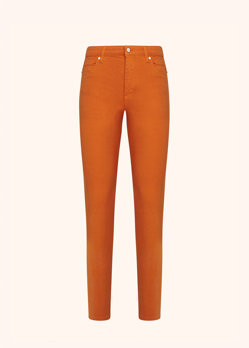 Kiton orange jns trousers for woman, made of cotton