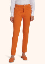 Kiton orange jns trousers for woman, made of cotton - 2
