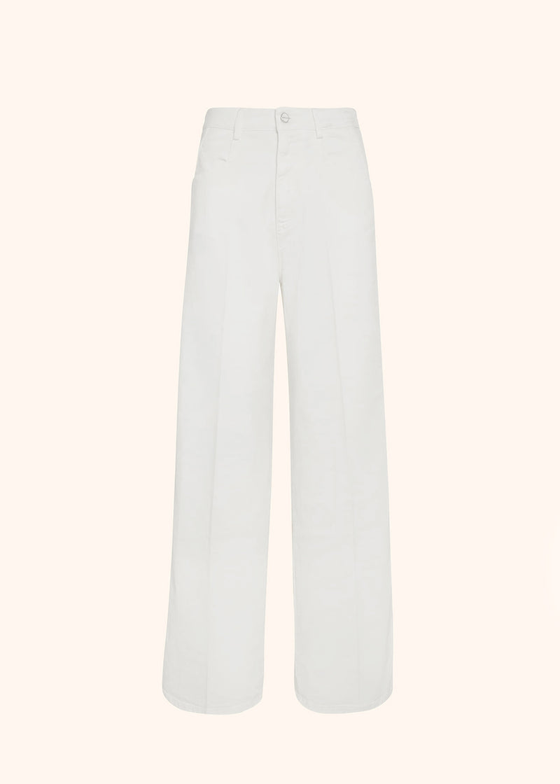 Kiton white jns trousers for woman, made of cotton