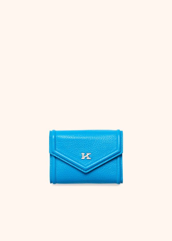 Kiton turquoise wallet for woman, made of deerskin