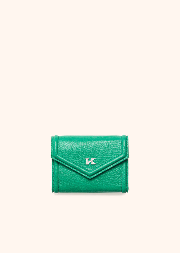 Kiton green wallet for woman, made of deerskin