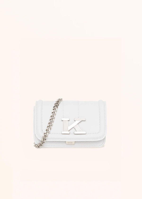 Kiton white bag for woman, made of deerskin