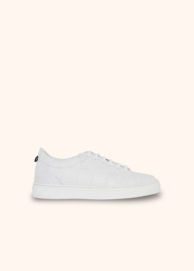 Kiton white shoes for woman, made of crocodile