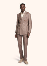 Kiton beige double-breasted suit for man, made of cashmere - 2