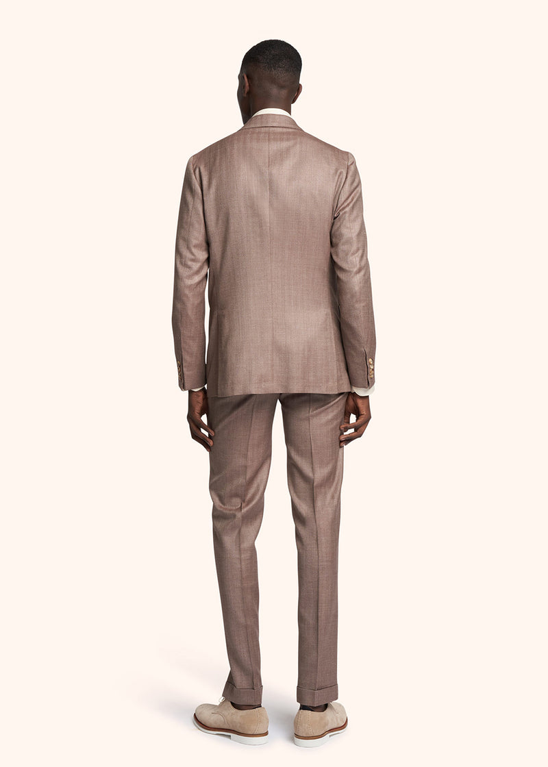 Kiton beige double-breasted suit for man, made of cashmere - 3