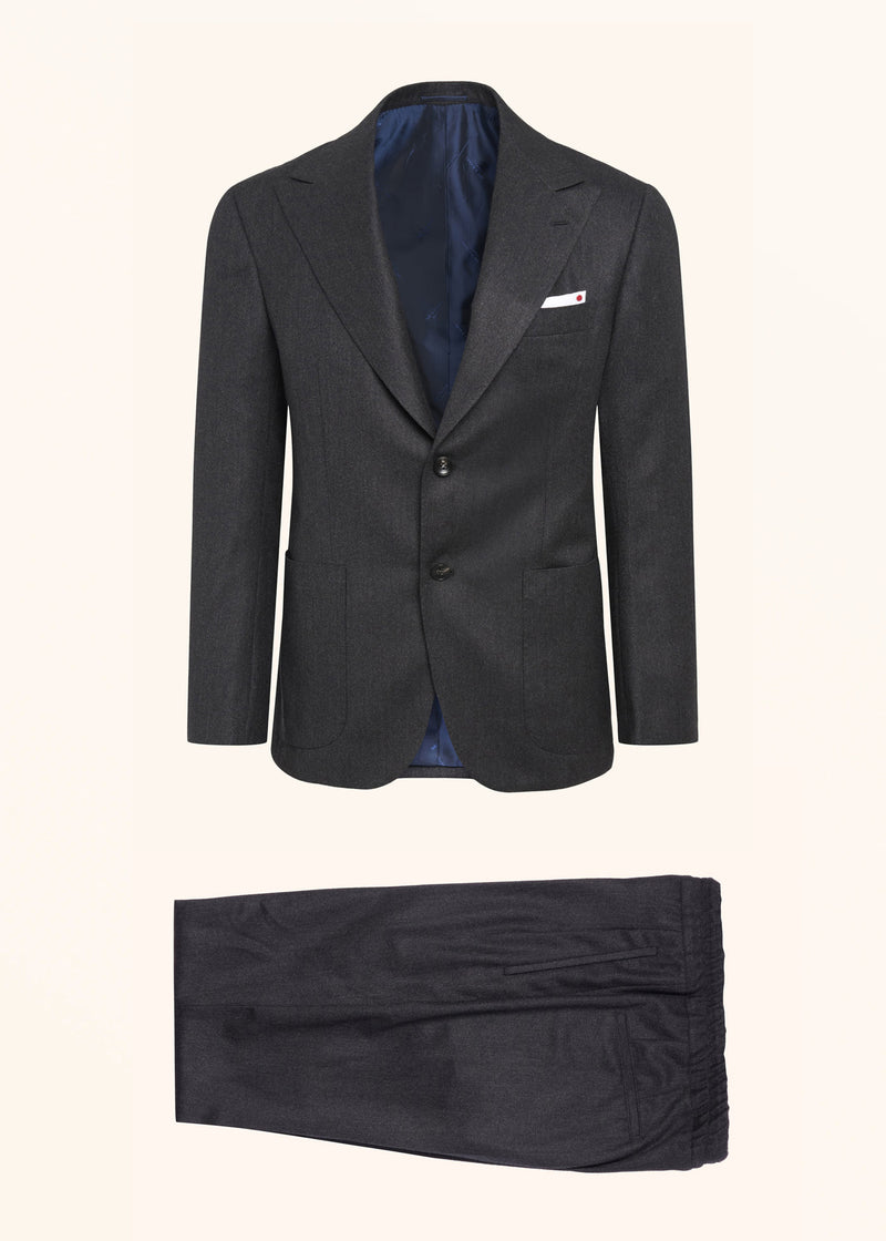 Kiton dark grey single-breasted suit for man, made of cashmere