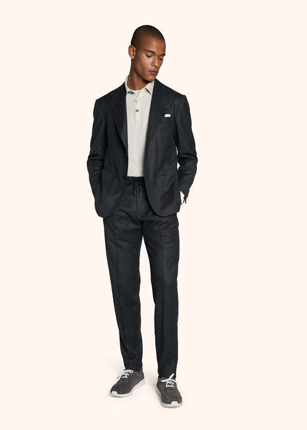 Kiton dark grey single-breasted suit for man, made of cashmere - 2